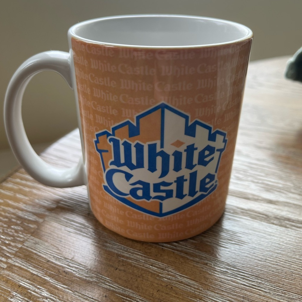 White Castle Orange and White Mug NWOT